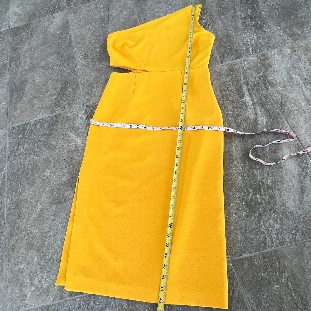 Gabrielle Union NYC Gold Yellow Sheath Midi Dress Size 4 - Picture 4 of 14